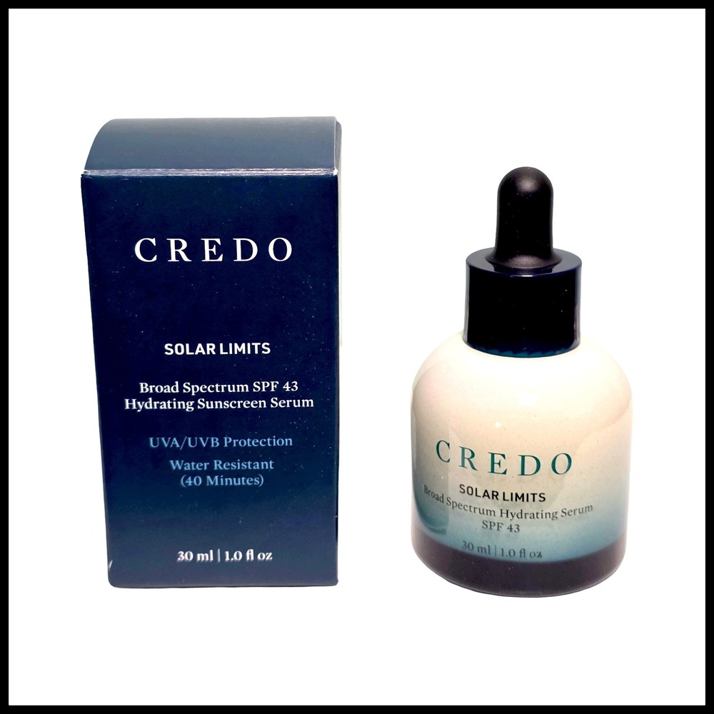 Credo Solar Limits Broad Spectrum SPF 43 Hydrating Sunscreen Serum 30ml 1oz NEW